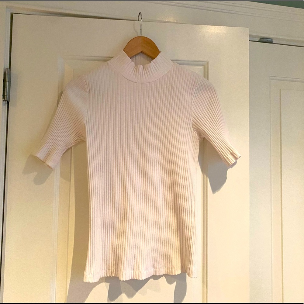 NWOT Frank and Oak Ribbed Short-Sleeved Mock Turtleneck. Size XL